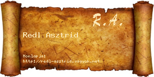 Redl Asztrid névjegykártya